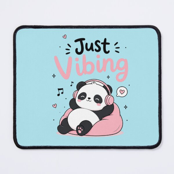 Item preview, Just Vibing Cute Kawaii Panda with Headphones | Relaxing Aesthetic Funny Minimalist Design designed and sold by Sanika arts .