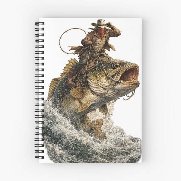 Item preview, Cowboy Riding Giant Bass Fish Wild West Fishing Fantasy Adventure designed and sold by suthee navakul.