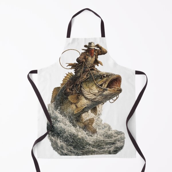 Item preview, Cowboy Riding Giant Bass Fish Wild West Fishing Fantasy Adventure designed and sold by suthee navakul.