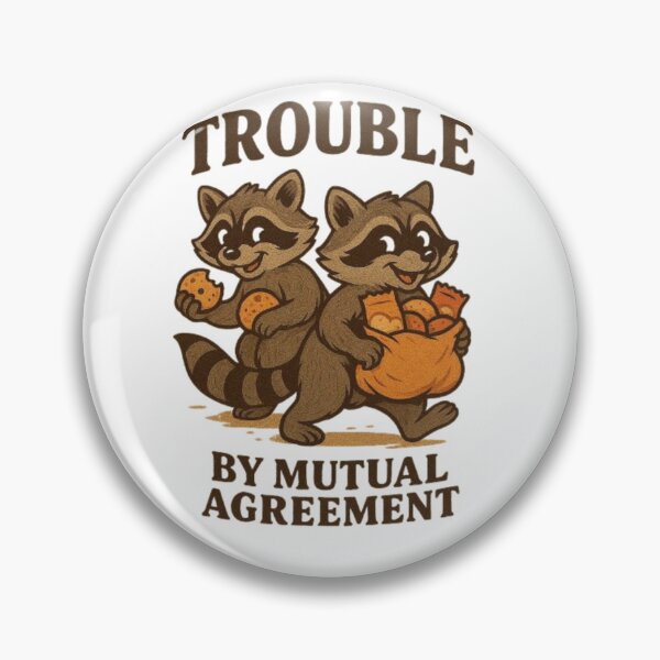 Item preview, Trouble by Mutual Agreement | Funny Raccoon T-Shirt | Cute Snack Bandit Trash Panda Design | Woodland Animal Humor Gift designed and sold by HopeAndHustle.