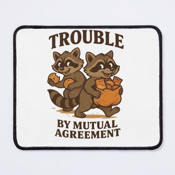 Item preview, Trouble by Mutual Agreement | Funny Raccoon T-Shirt | Cute Snack Bandit Trash Panda Design | Woodland Animal Humor Gift designed and sold by HopeAndHustle.