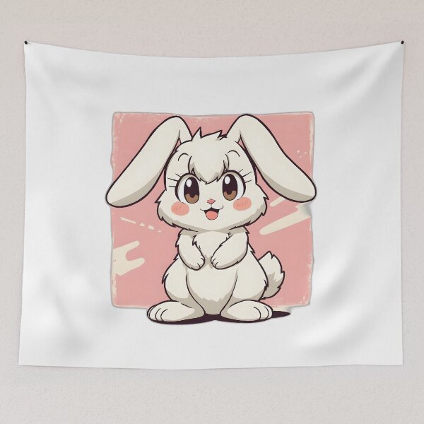 Item preview, Cute Kawaii Bunny Sticker | Adorable White Rabbit Cartoon Illustration designed and sold by dreamz-world.