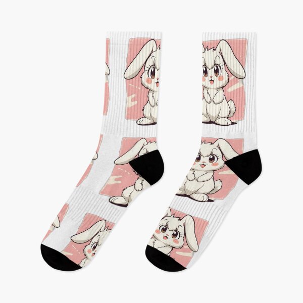 Item preview, Cute Kawaii Bunny Sticker | Adorable White Rabbit Cartoon Illustration designed and sold by dreamz-world.