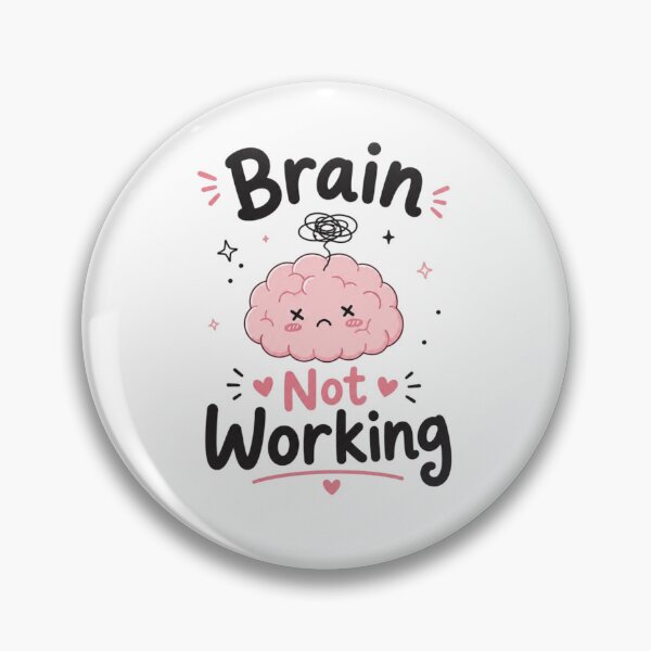 Item preview, Brain Not Working Cute Kawaii Typography | Funny Low Energy Mood Quote | Minimal White Aesthetic Sticker designed and sold by Sanika arts .