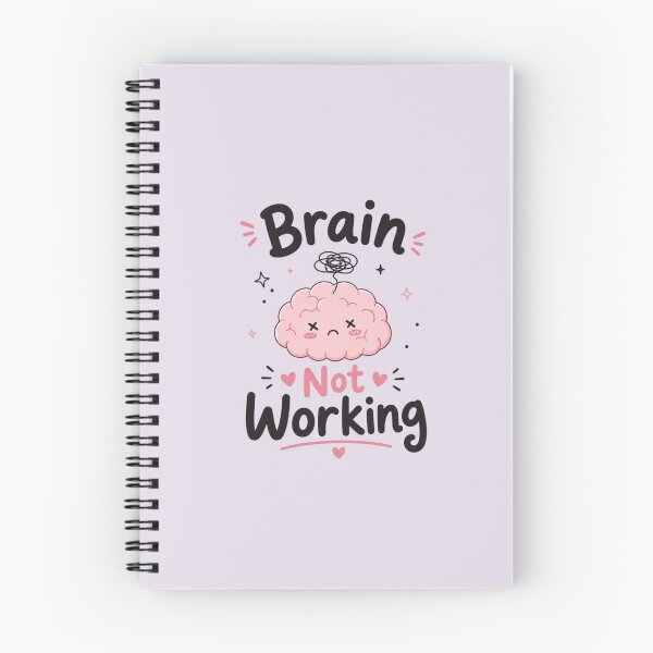Item preview, Brain Not Working Cute Kawaii Typography | Funny Low Energy Mood Quote | Minimal White Aesthetic Sticker designed and sold by Sanika arts .