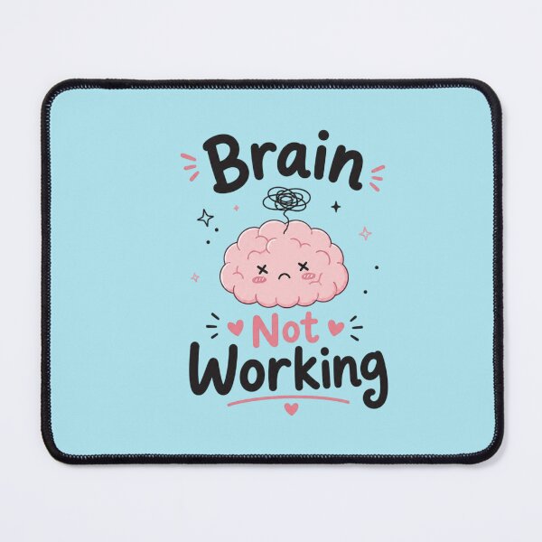 Item preview, Brain Not Working Cute Kawaii Typography | Funny Low Energy Mood Quote | Minimal White Aesthetic Sticker designed and sold by Sanika arts .