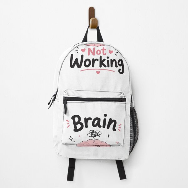 Item preview, Brain Not Working Cute Kawaii Typography | Funny Low Energy Mood Quote | Minimal White Aesthetic Sticker designed and sold by Sanika arts .