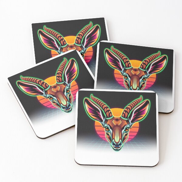 Item preview, Gazelle Synthwave Neon - Modern Graphic Art T-Shir designed and sold by QuirkThreadsCo.