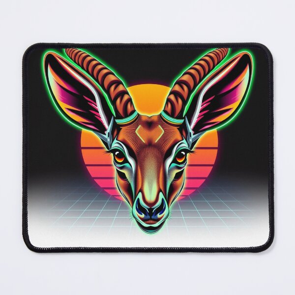 Item preview, Gazelle Synthwave Neon - Modern Graphic Art T-Shir designed and sold by QuirkThreadsCo.