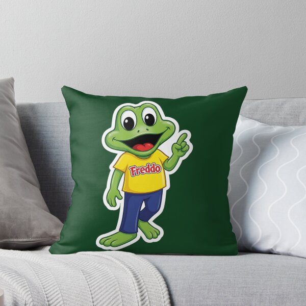 Item preview, Cute Green Freddo Frog Mascot Cartoon Sticker – Happy Amphibian Character Art designed and sold by Bhaskar Digital Art.