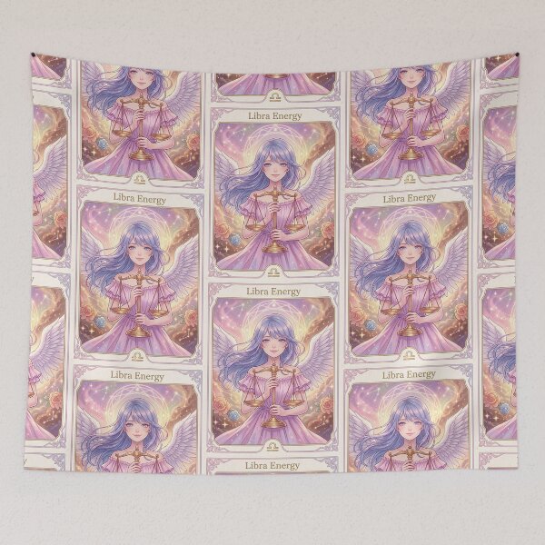 Item preview, Libra Energy Anime Angel Art | Libra Zodiac Sign Celestial Astrology Illustration | Cute Horoscope Goddess | Kawaii Angel Aesthetic | Libra Birthday Gift | Zodiac Wall Art designed and sold by RSDigitalPrintDesign.