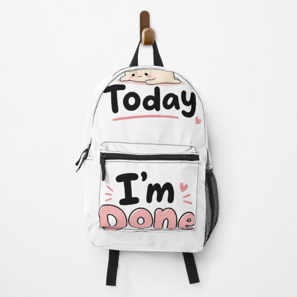 Item preview, I'm Done Today Cute Kawaii Tired Blob Funny Introvert Quote Minimal Aesthetic Sticker designed and sold by Sanika arts .