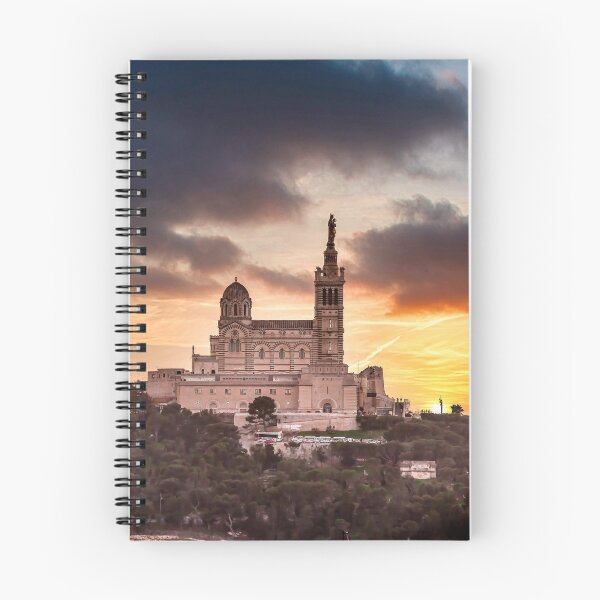 Item preview, Notre-Dame de la Garde basilica at sunset with dramatic stormy sky, Marseille, France designed and sold by Nafid_Photographie.