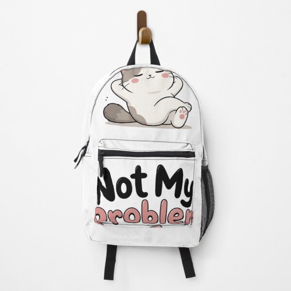 Item preview, Not My Problem Cute Kawaii Cat | Funny Introvert Quote Sticker | Lazy Aesthetic Cartoon Design designed and sold by Sanika arts .