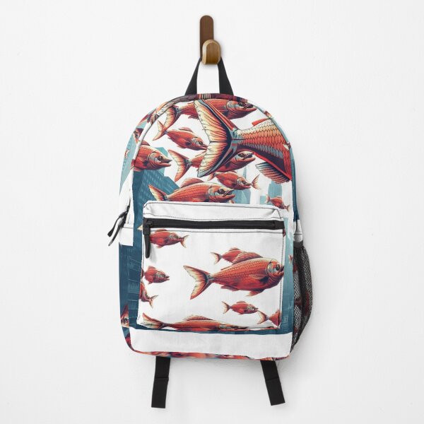 Item preview, A School Of Fish Swimming Through A City Skyline S designed and sold by QuirkThreadsCo.