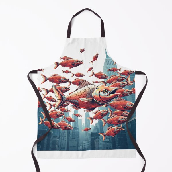 Item preview, A School Of Fish Swimming Through A City Skyline S designed and sold by QuirkThreadsCo.
