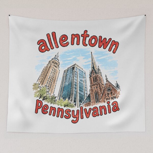 Item preview, Allentown Pennsylvania Watercolor Colorful Skyline  designed and sold by HowToCanadian.