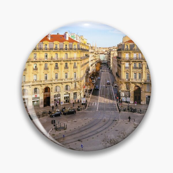 Item preview, Aerial view of Rue Colbert lined with Haussmann buildings in Marseille, France designed and sold by Nafid_Photographie.