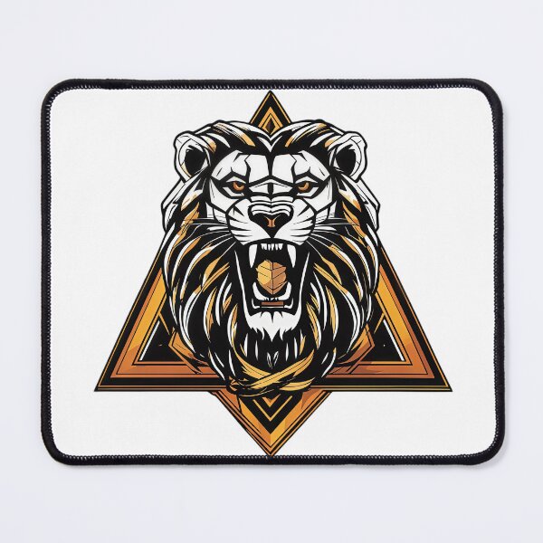 Item preview, Fierce Roaring Lion Emblem – Geometric Triangle Vector Logo designed and sold by Artisan Finds Online.