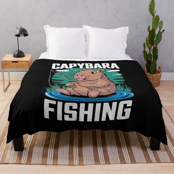 Item preview, Capybara Fishing Funny Cartoon For Anglers And Capybara Lovers designed and sold by yoddel.