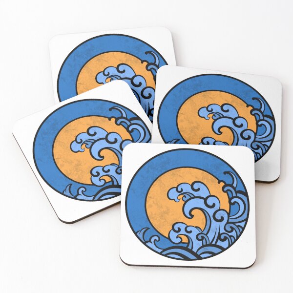 Item preview, japanese great wave under golden moon designed and sold by JosieBauch.