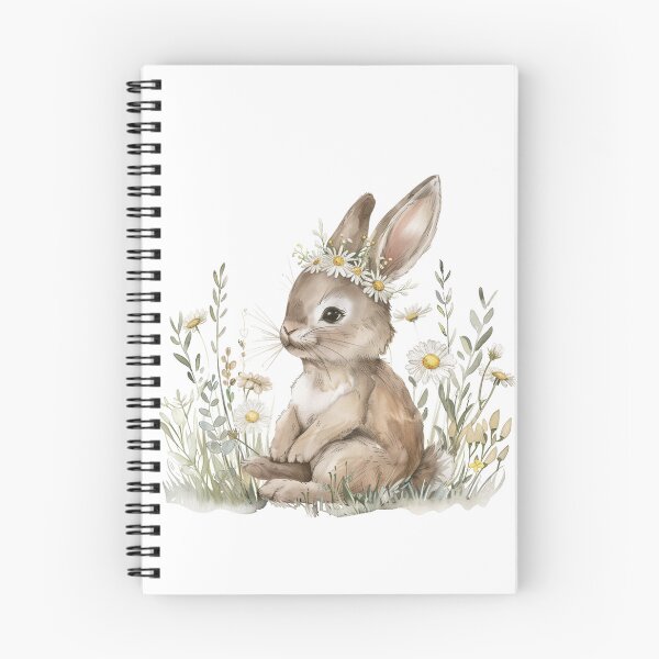 Item preview, Adorable Bunny in Daisy Flower Field Cottagecore Aesthetic designed and sold by VectorForge.