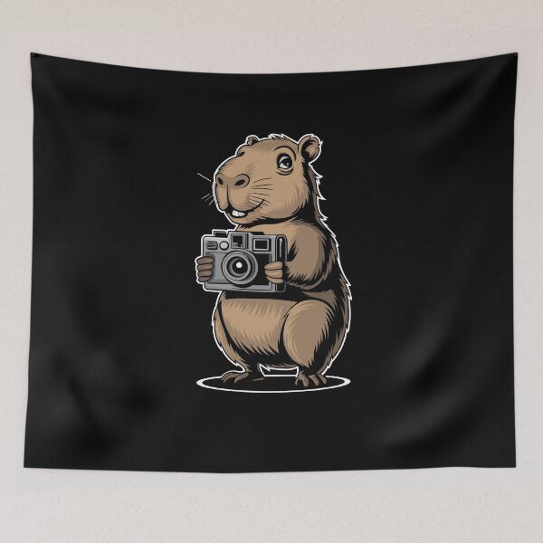 Item preview, Cute Capybara Photographer With Vintage Camera For Animal Photography Lovers designed and sold by yoddel.