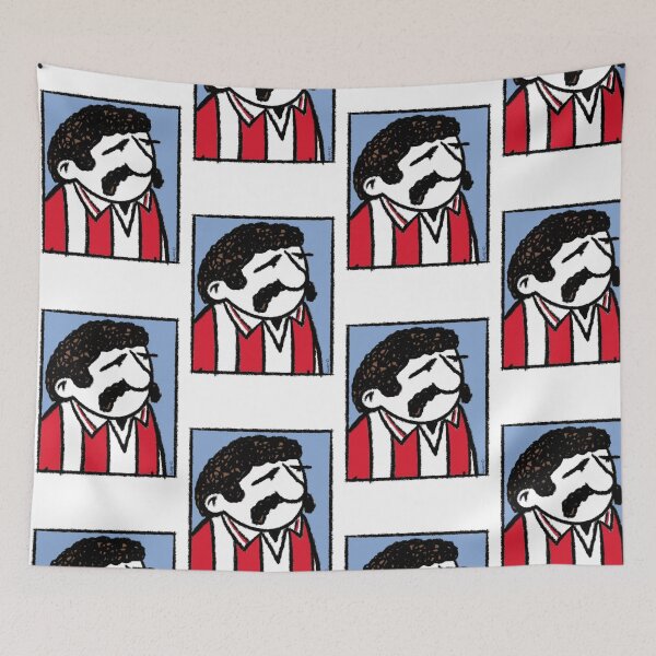Item preview, Classic Football Player Illustration | Retro Football Kit | Red & White Stripes Football Shirt - Pop Art designed and sold by GWARTGB.