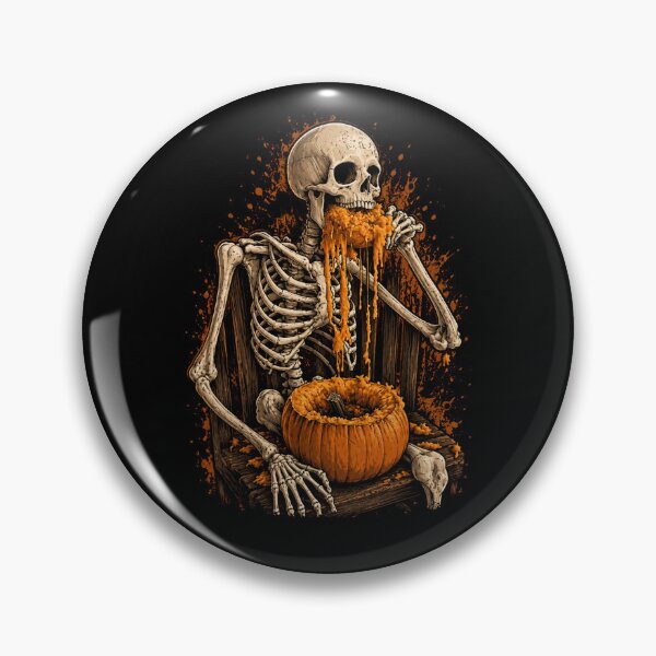Item preview, Skeleton Eating Pumpkin Guts designed and sold by TTStudio.