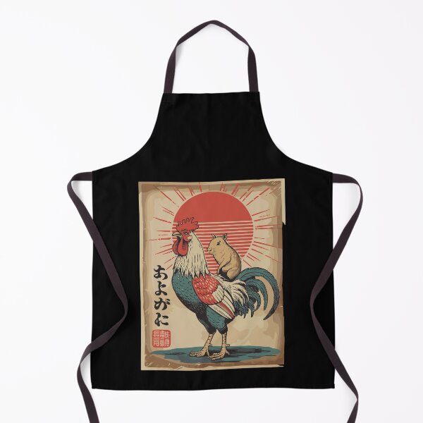 Item preview, あよがに Japanese Rooster With Hamster Retro Rising Sun Anime Style designed and sold by yoddel.