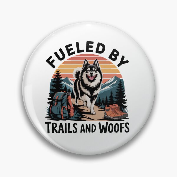 Item preview, Fueled by Trails and Woofs | Keeshond Hiking Adventure Dog Lover Design designed and sold by CuteDesignables.