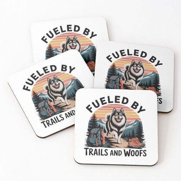 Item preview, Fueled by Trails and Woofs | Keeshond Hiking Adventure Dog Lover Design designed and sold by CuteDesignables.