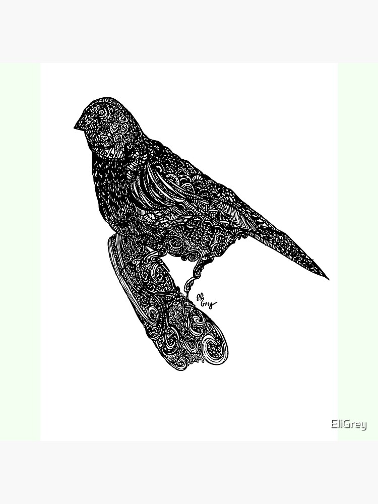 "Zentangle Bird" Canvas Print by EliGrey | Redbubble