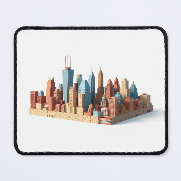 Item preview, A City Skyline Made Entirely Of Giant Puzzle Piece designed and sold by QuirkThreadsCo.