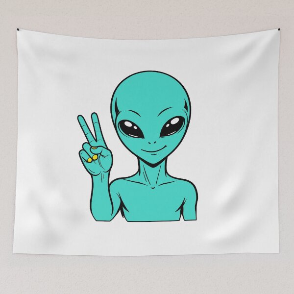 Item preview, ZORGO Alien Peace Sign – Funny Space Alien Peace Gesture Sticker designed and sold by The-Visitors.