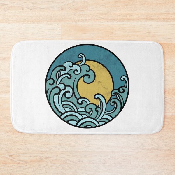 Item preview, moonlight japanese ocean waves designed and sold by JosieBauch.