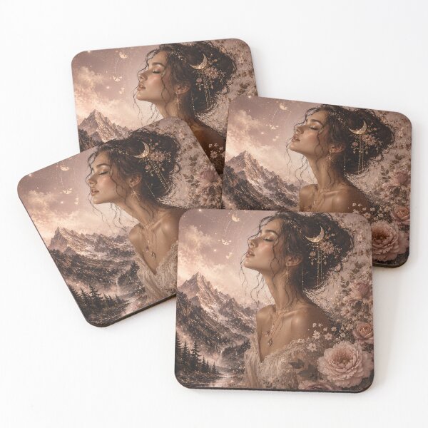 Item preview, Moonlit Woman With Butterflies Florals designed and sold by GrzywaM.