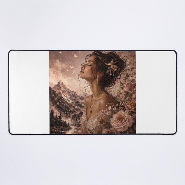 Item preview, Moonlit Woman With Butterflies Florals designed and sold by GrzywaM.