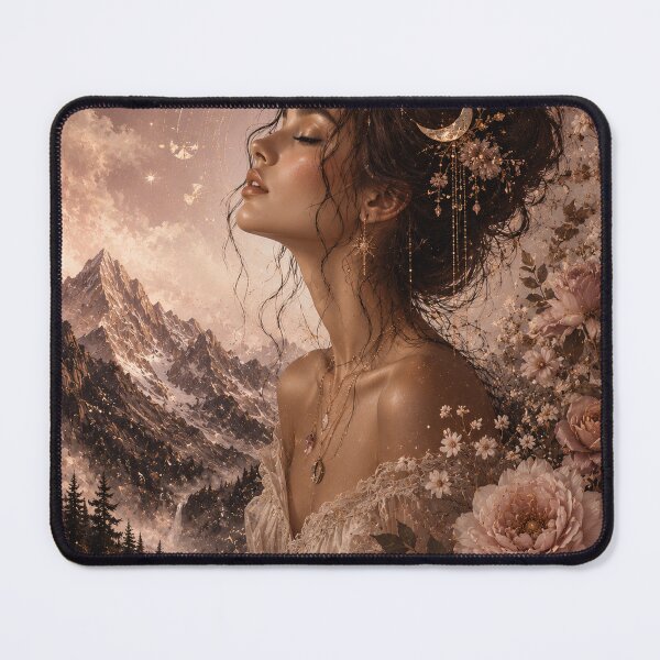 Item preview, Moonlit Woman With Butterflies Florals designed and sold by GrzywaM.