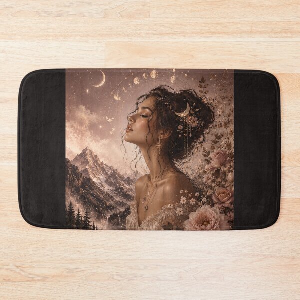 Item preview, Moonlit Woman With Butterflies Florals designed and sold by GrzywaM.