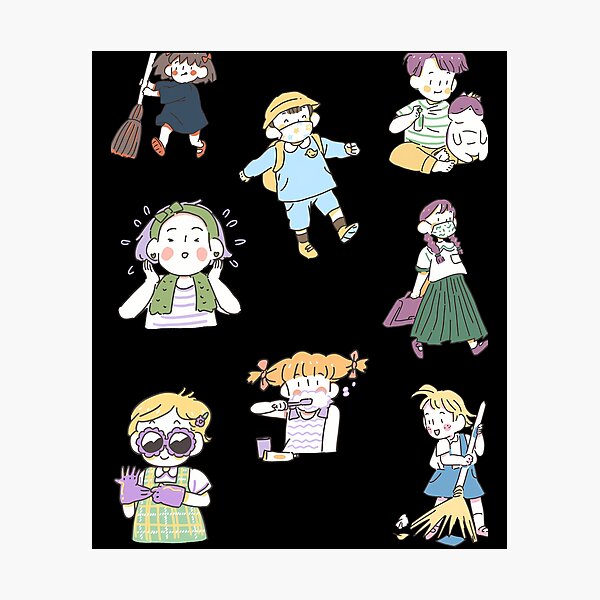 Item preview, Daily Routine Children Activities Cute Hand Drawn designed and sold by Amir9a.