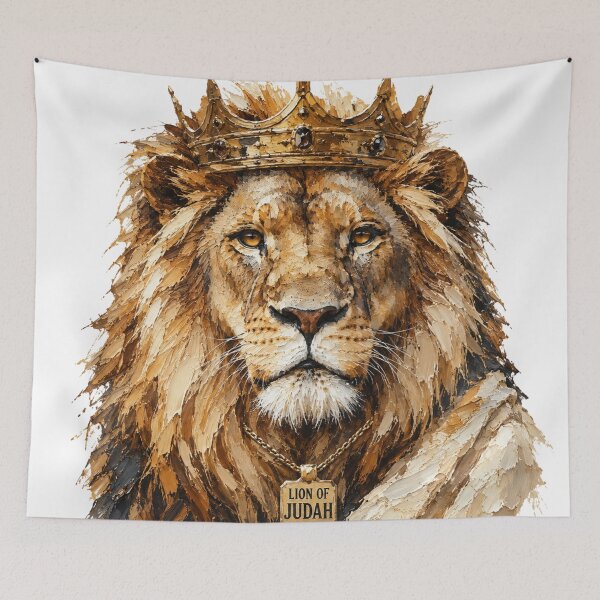 Item preview, Lion of Judah Christian Crown Painting designed and sold by Omanut Studio — By Ashwin..