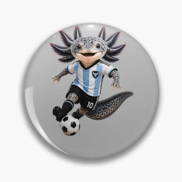 Item preview, Cute Argentina Axolotl Soccer Mascot – Number 10 Football Fan Cartoon designed and sold by MonsoonInkX.