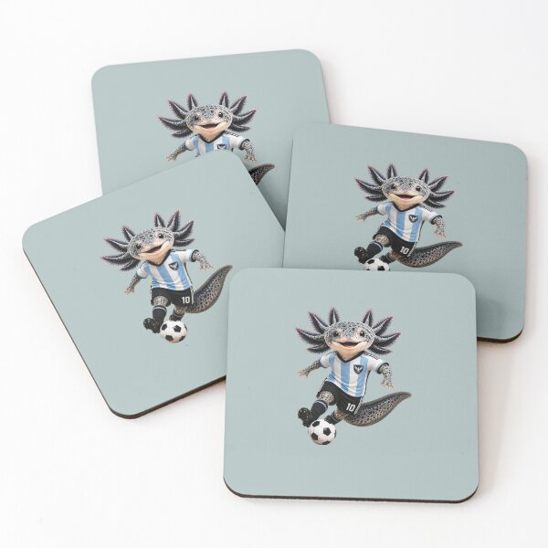 Item preview, Cute Argentina Axolotl Soccer Mascot – Number 10 Football Fan Cartoon designed and sold by MonsoonInkX.