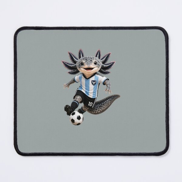 Item preview, Cute Argentina Axolotl Soccer Mascot – Number 10 Football Fan Cartoon designed and sold by MonsoonInkX.