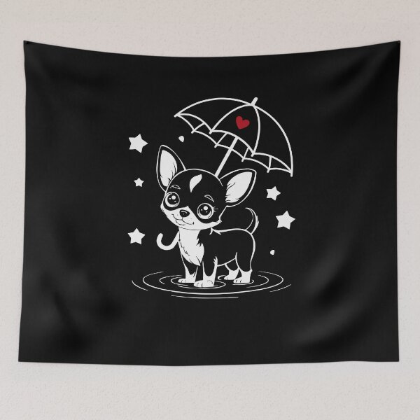 Item preview, Cute Chihuahua Puppy Under Umbrella With Heart For Dog Lovers designed and sold by yoddel.