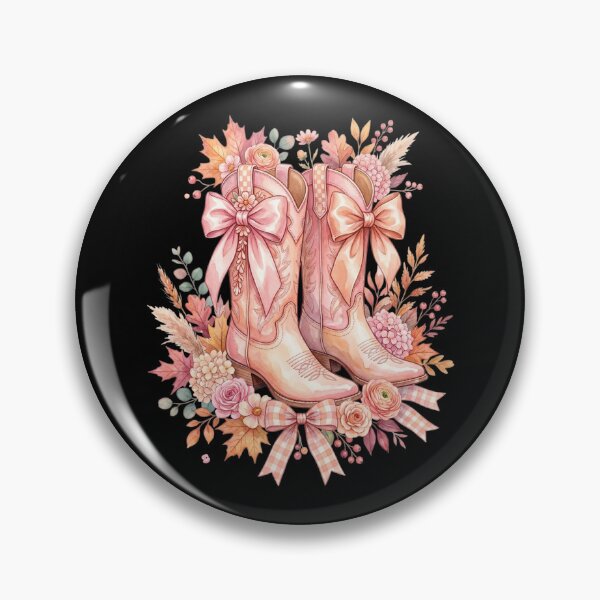 Item preview, Pink Coquette Cowgirl Boots with Floral Western designed and sold by dudelinart.