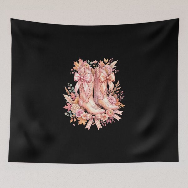 Item preview, Pink Coquette Cowgirl Boots with Floral Western designed and sold by dudelinart.