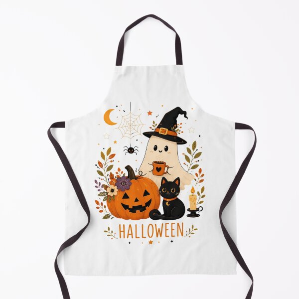 Item preview, Cute Halloween Ghost & Black Cat designed and sold by TTStudio.