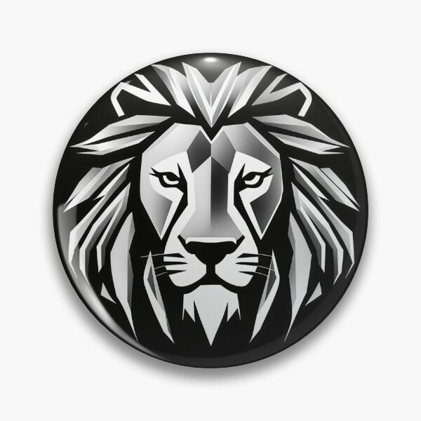 Item preview, Epic Black & Silver Lion Crest – Minimalist Circular Vector Logo designed and sold by Artisan Finds Online.